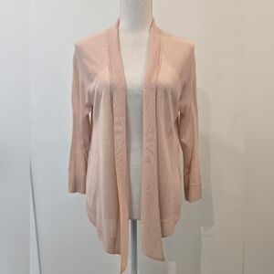 WORTHINGTON Open Front Cardigan Sweater. Size Petite Large. Color: Rose Smoke. N